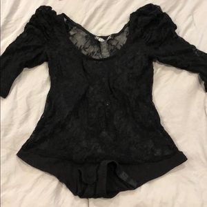 Black lace bodysuit